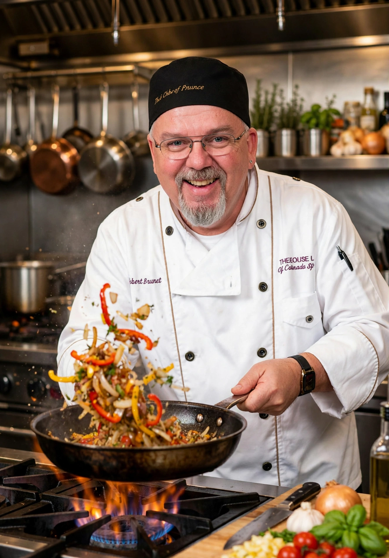 Chef BB — Robert Dale Brunet cooking in the kitchen